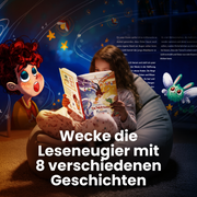 So funktioniert das interaktive Kinderbuch: An jeder Entscheidung wählt dein Kind den Leseweg
