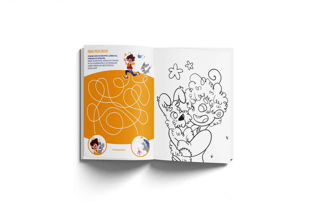 Rätselseite aus dem Rätsel- und Malbuch – fördert Konzentration und Wahrnehmung